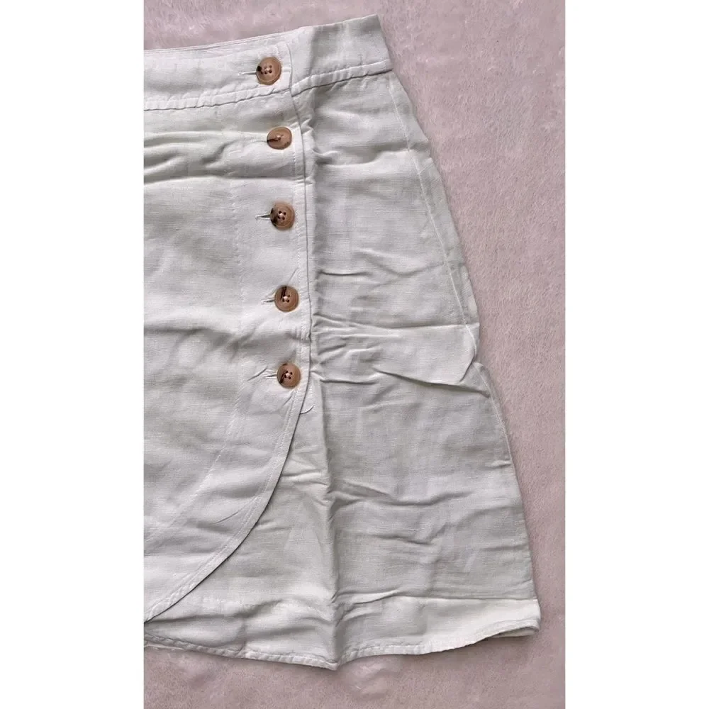NWT Madewell Linen-Blend Tulip-Hem Mini Skirt: Earth-Dyed Edition, Size 16